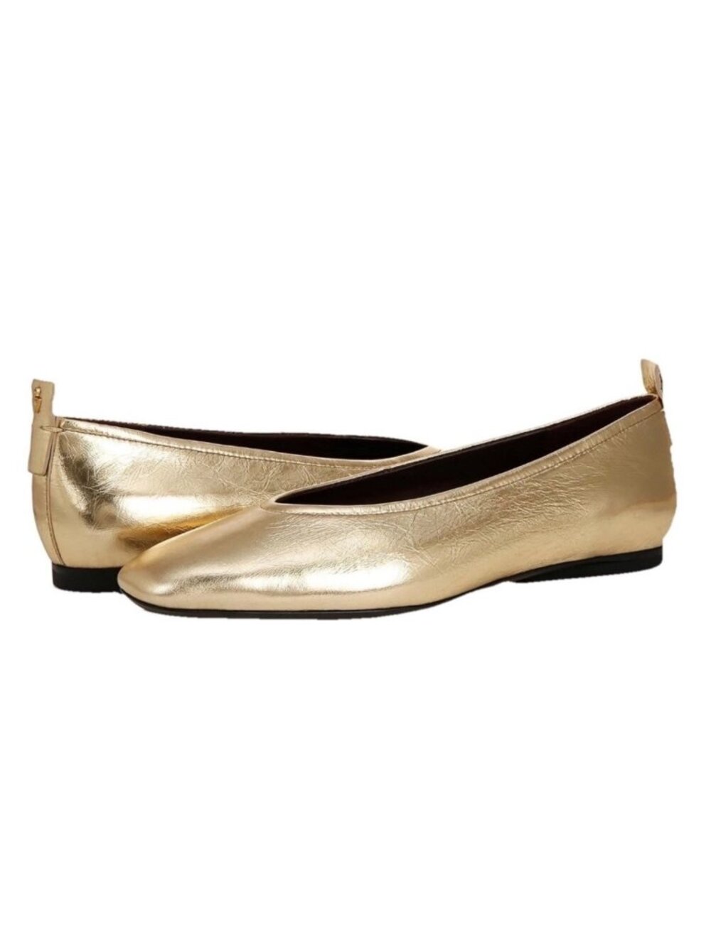 Naturalizer 27 Edit Carla Gold Metallic Leather Ballet Flats Womens 6M Square To